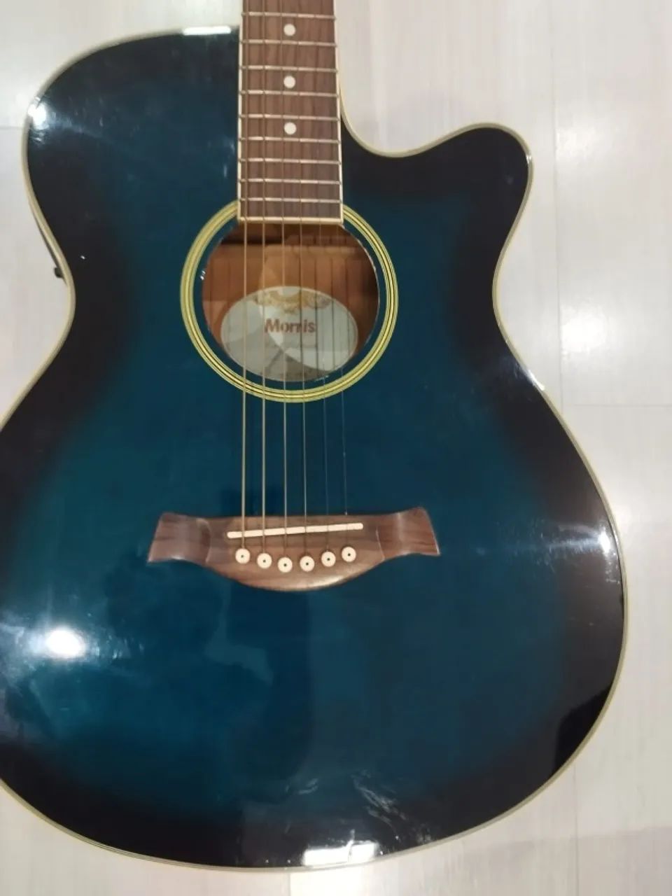 Violão Morris Azul Eletro Acústico - Aço - Foto 5