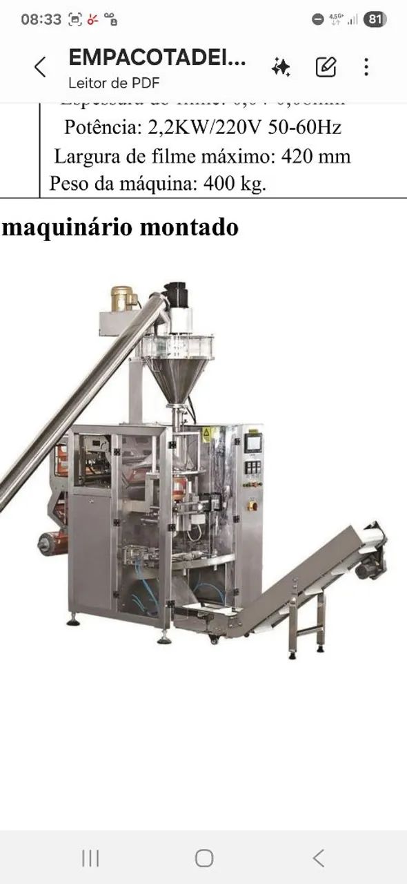 Máquina Empacotadora Automática para pó de café.  leite outros