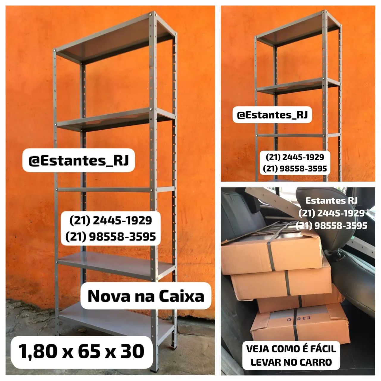 Estante de Aco / Ferro Kit 5 Prateleiras | Com 1,80m de Altura