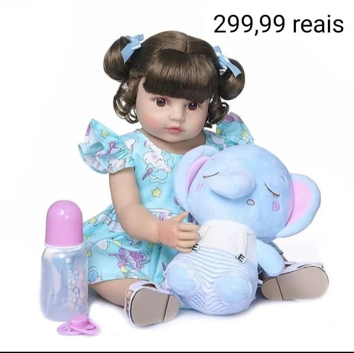 Boneca Reborn Menina 48cm - Realista - Acessórios