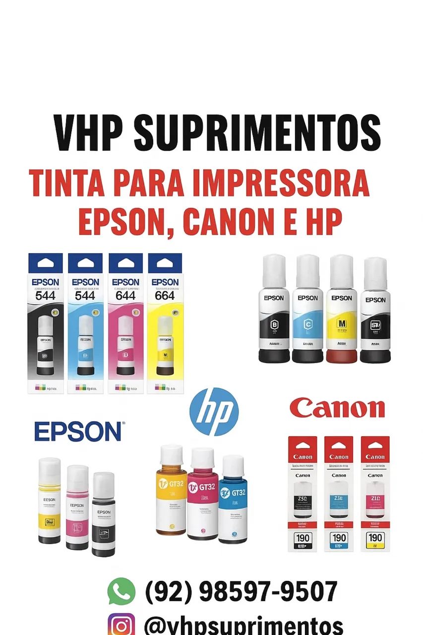 TINTA PARA IMPRESSORA EPSON , CANON E HP ( ENTREGA GRÁTIS ) 