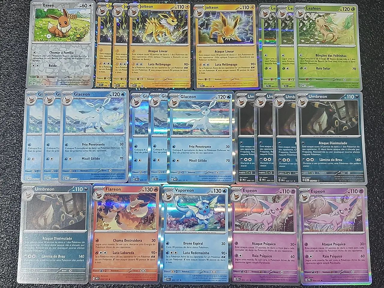 Cartas de pokémon evoluções eevee Cartas originais