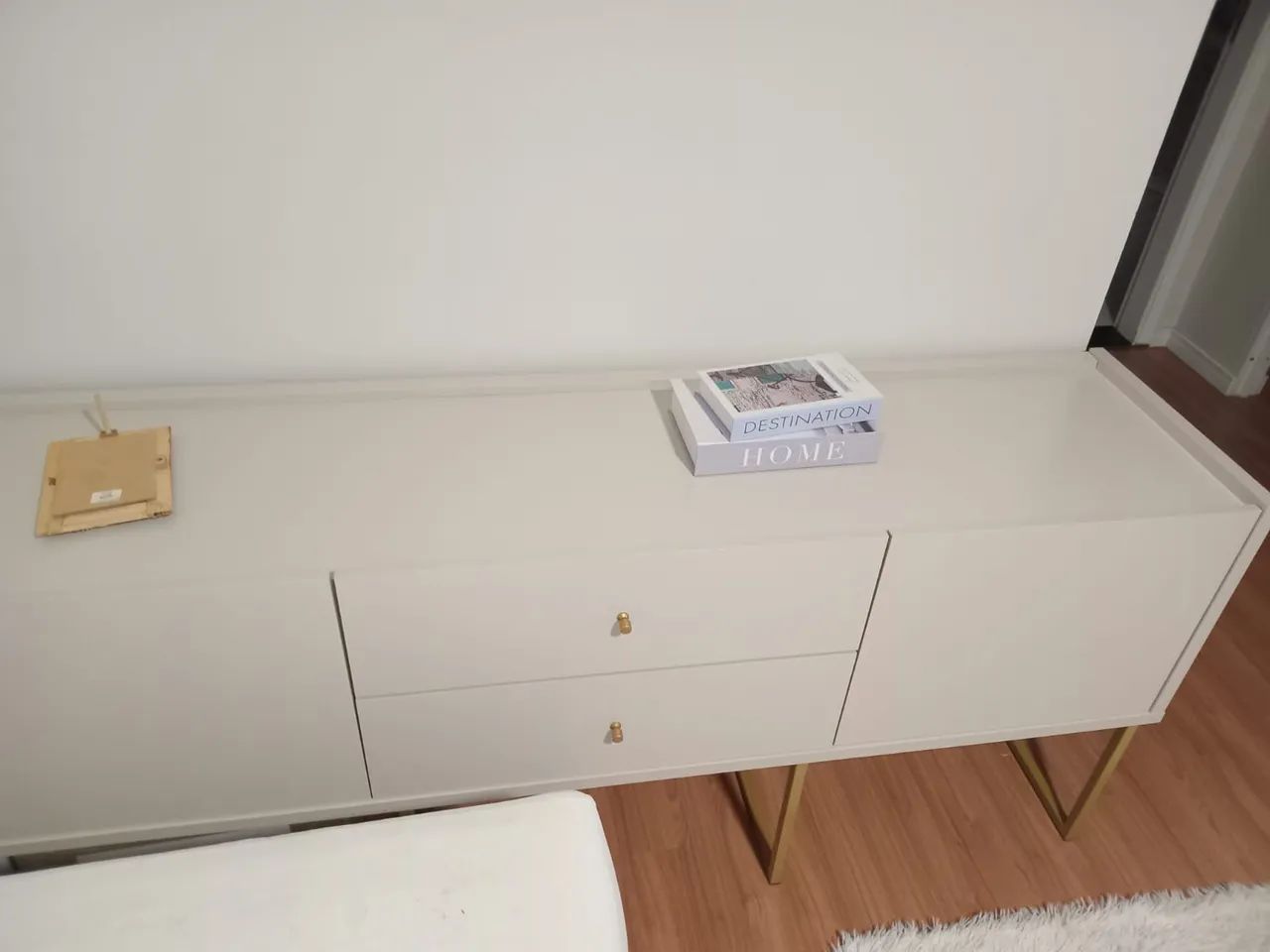 Rack para Sala Pés de Aço Off White  - Foto 3