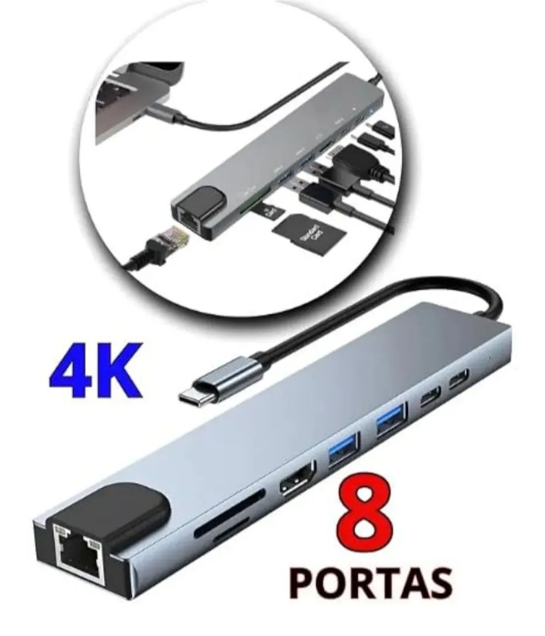 HUB USB 8 em 1  - Foto 3