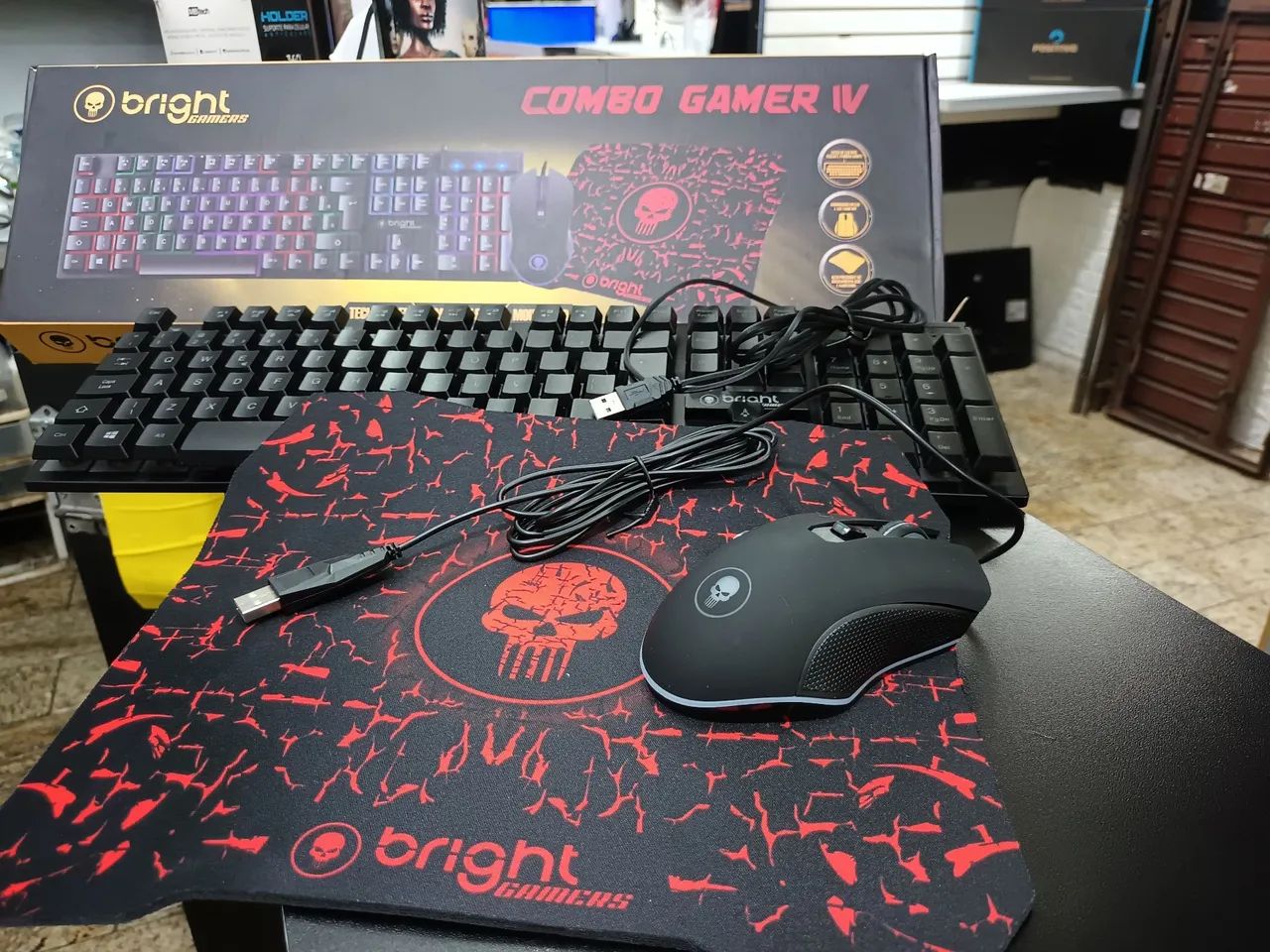 KIT GAMER, TECLADO, MOUSE E MOUSEPAD