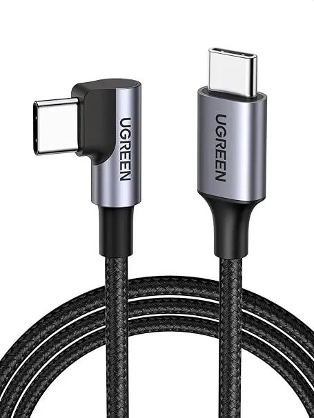 Cabo Ugreen USB-C/USB-C 90 60W US255 1M - Preto - Foto 3