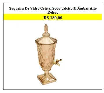 SUQUEIRA DE VIDRO CRISTAL (31 AMDAR ALTO RELEVO)