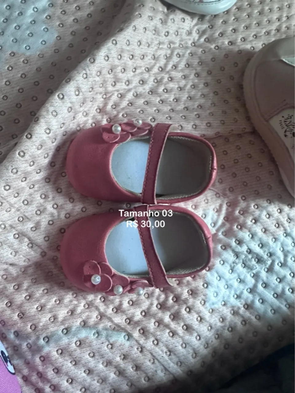 Sapatilha rosa infantil tamanho 03