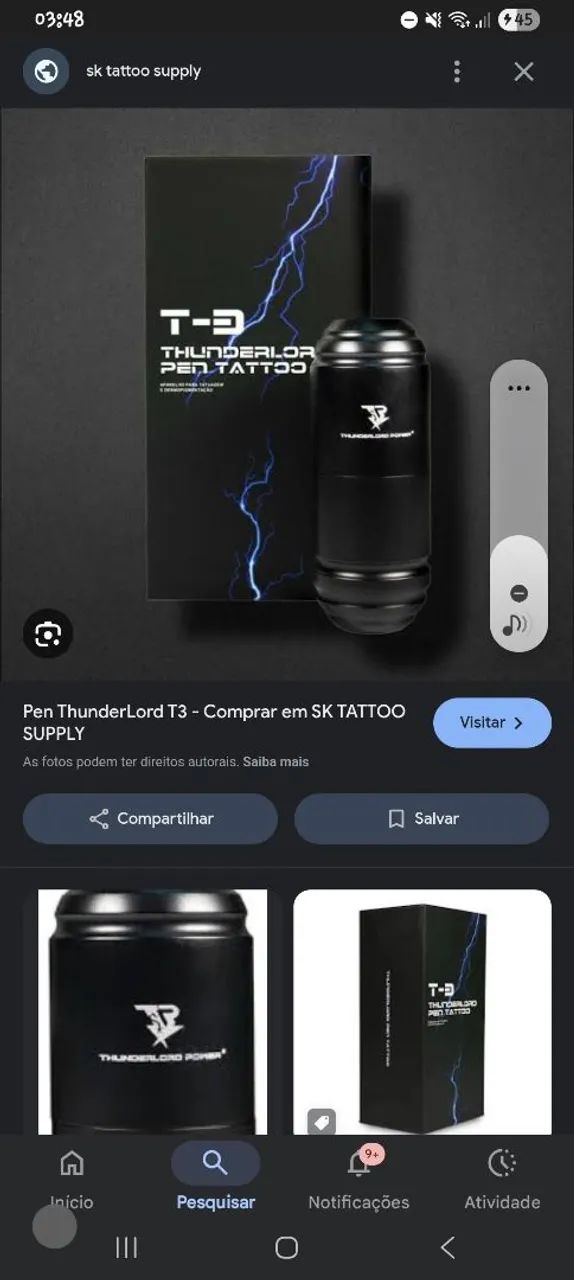 Pen ThunderLord T3 - Máquina de Tattoo Profissional