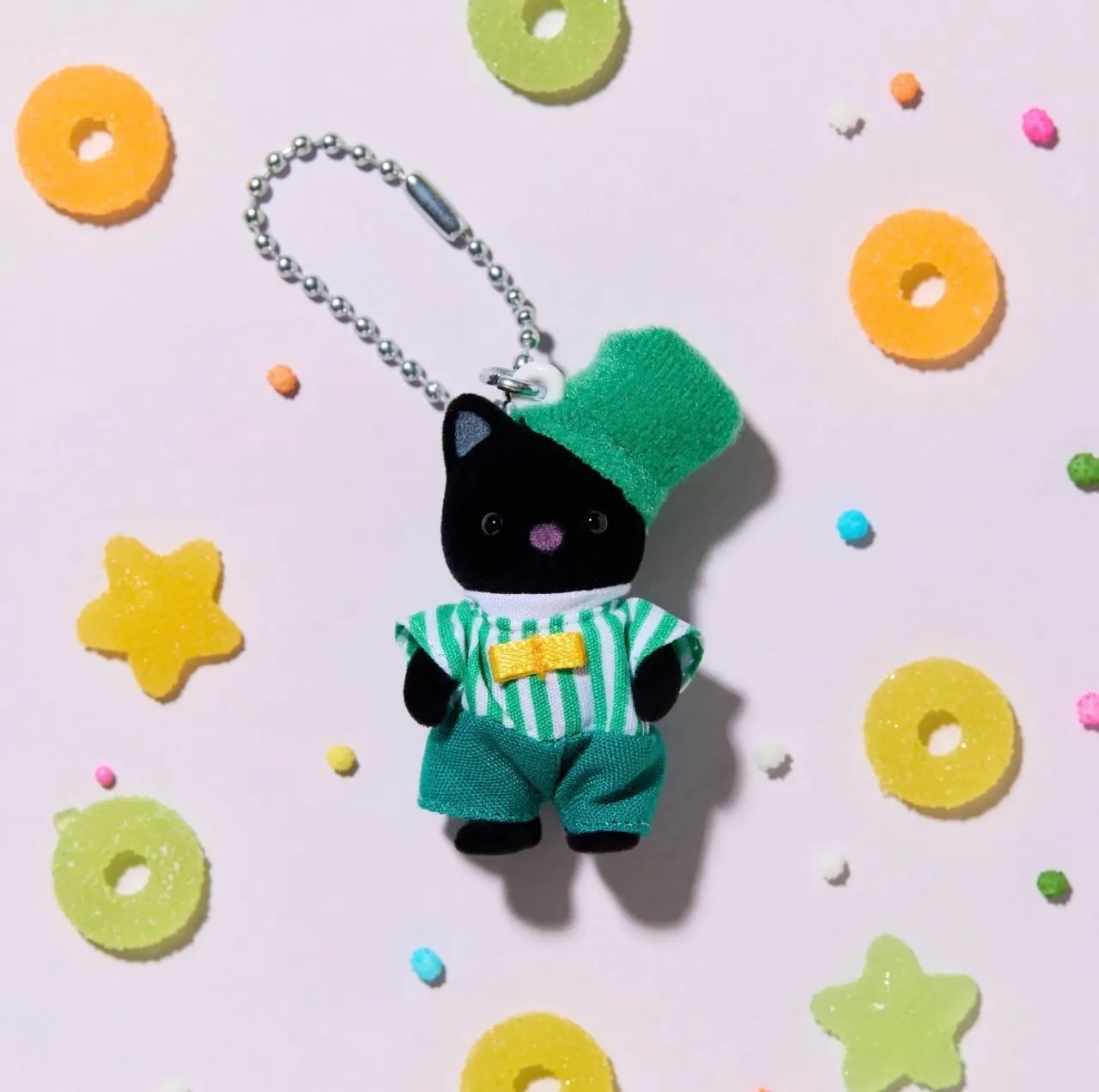 Chaveiro De Gatinho da família Tuxedo Verde Esmeralda-Sylvanian Families 2198