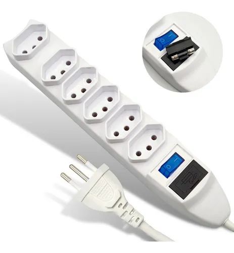 Extensão elétrica com 6 tomadas e interruptor - Foto 3
