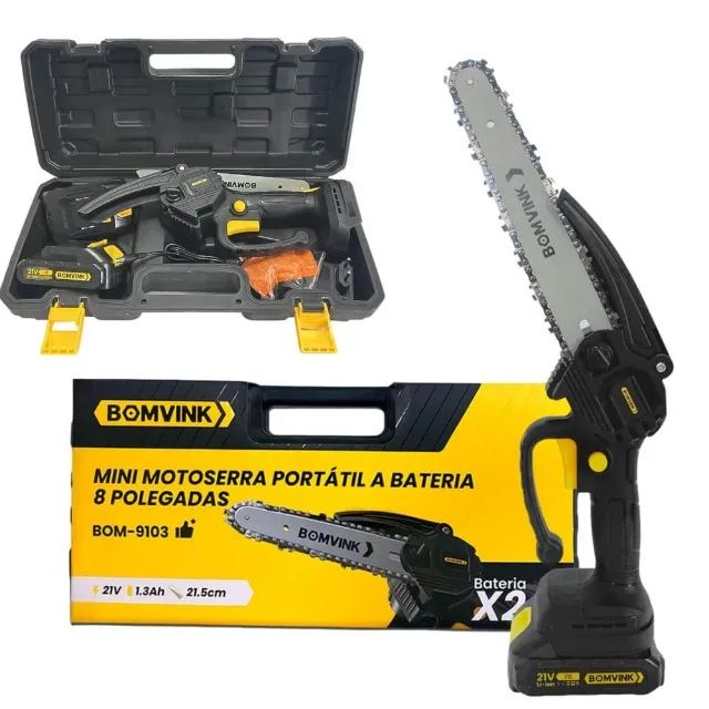 Moto Serra Elétrica Portátil 8 Polegadas Com 2 Baterias BOM-9103