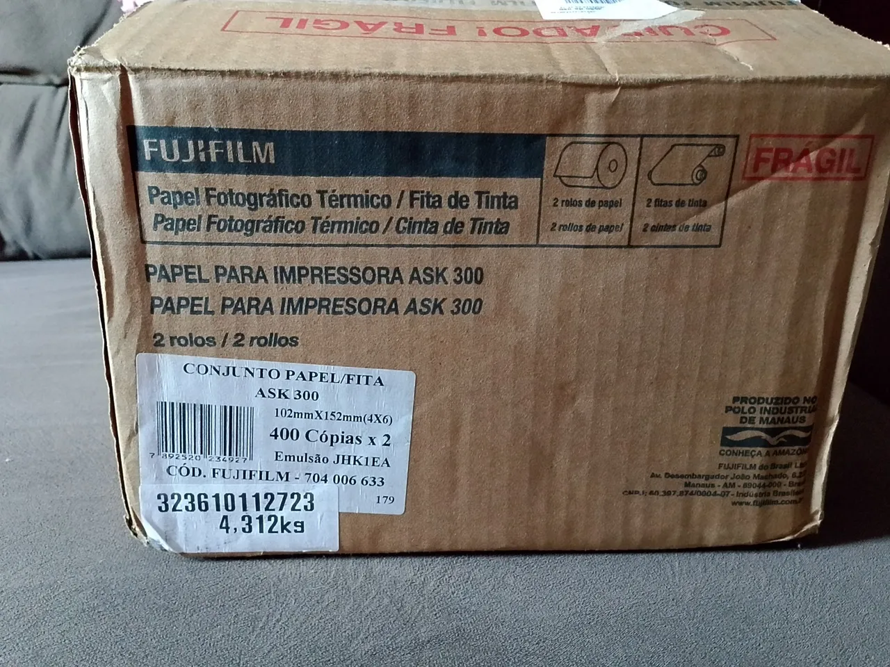 Papel Fotográfico Térmico Fujifilm para Impressora ASK 300