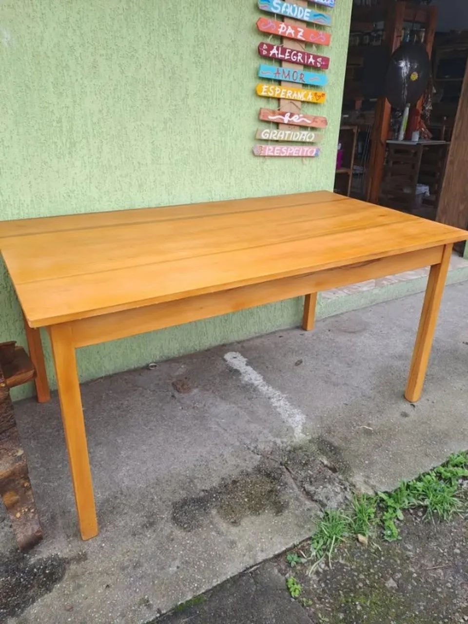 Mesa de Eucalipto 1,60 x 80 envernizada - Foto 2