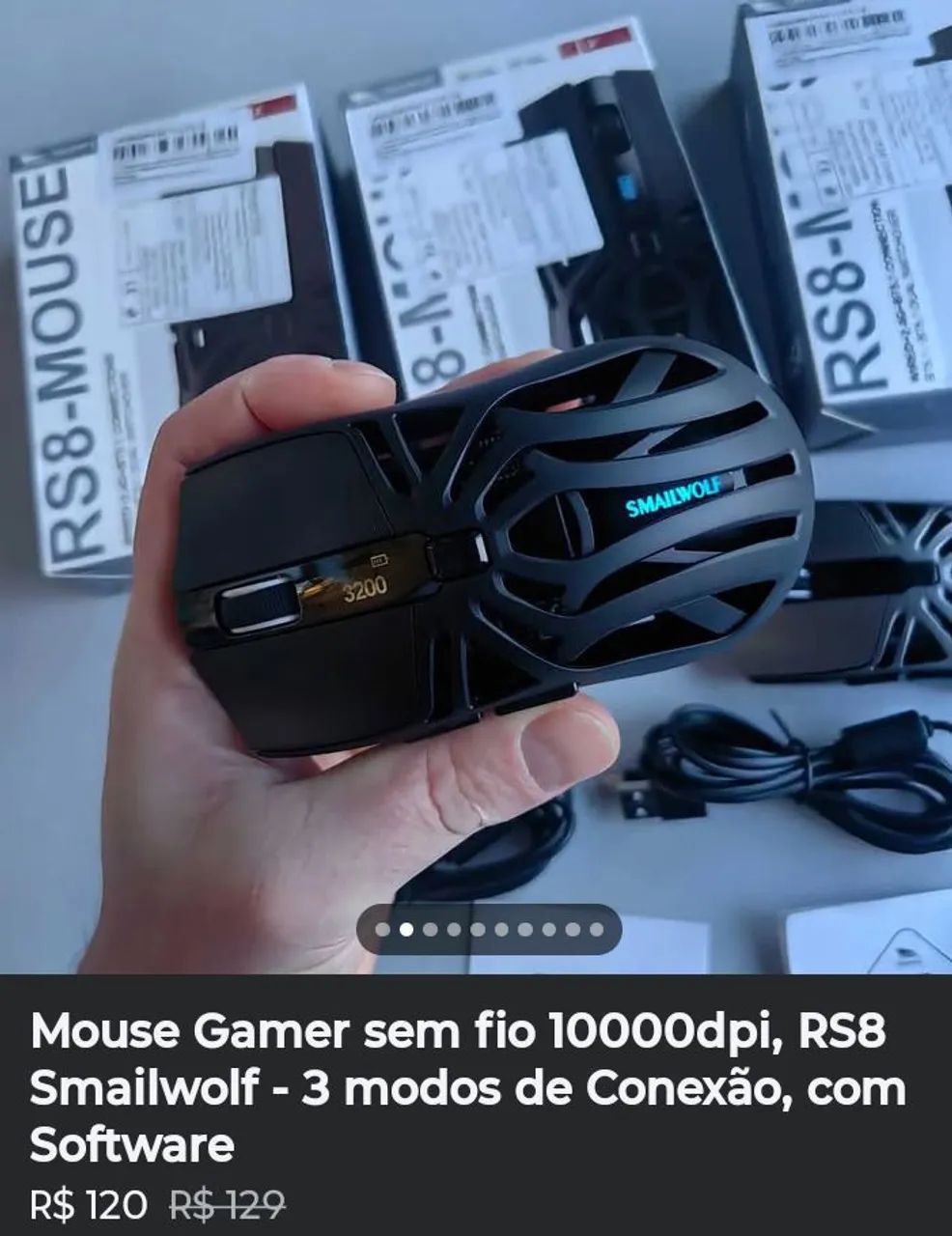 Mouse sem fio, sensor top, com ou sem dock (Sensor Paw3311 ou Paw3395) NOVOS - Foto 2