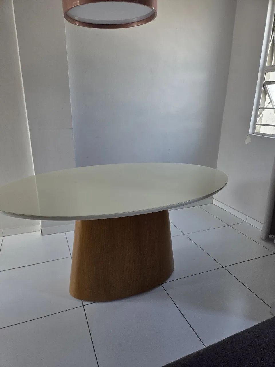 Mesa de Jantar Oval 1,50 x 0,90 - Off White - Foto 2