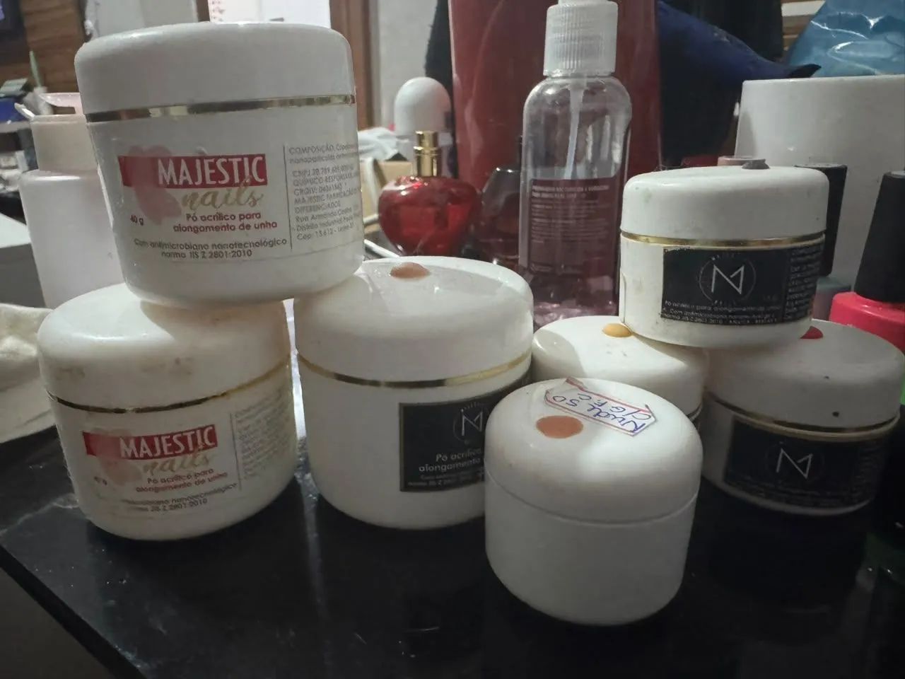 Kit de pó acrílico prata alongamento de unhas 