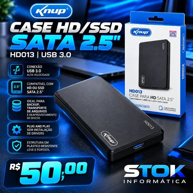 CASE EXTERNO KNUP HD013 PARA HD/SSD 2.5?