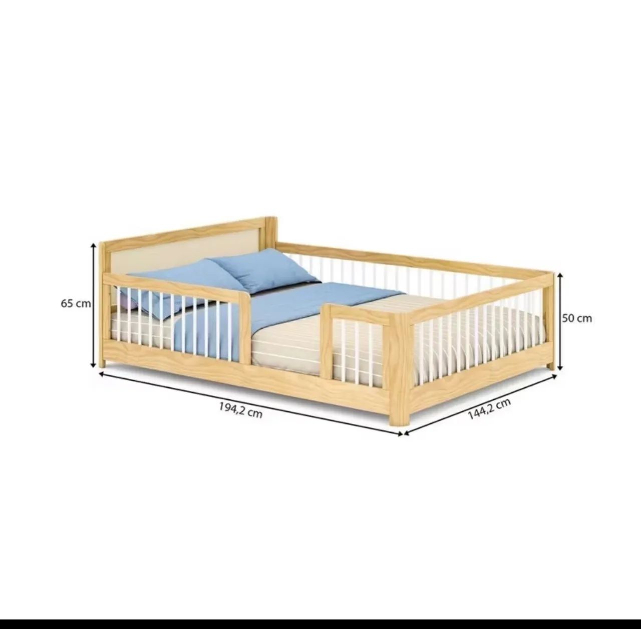 Cama infantil casal (cabe adulto) nova linda e madeira forte - Foto 3