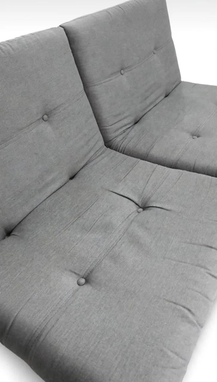 Sofá Tok Stok Tok&Stok Módulo 2 Lugares 1,48m Cinza Futon - Foto 5