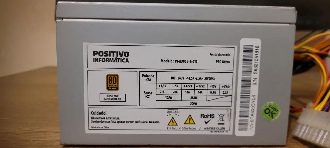 Fonte Positivo 300W 80 Plus Bronze