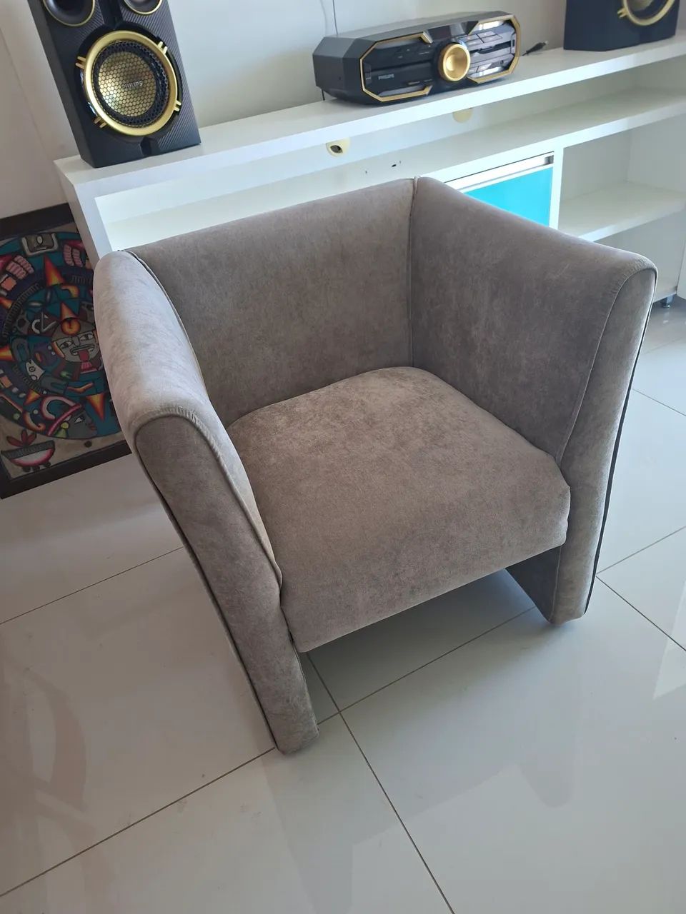 Poltrona 70cm em Suede Veludo - Foto 2