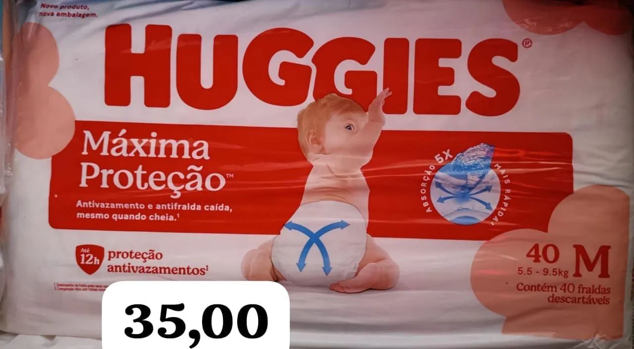 Fraldas descartáveis tamanho M 