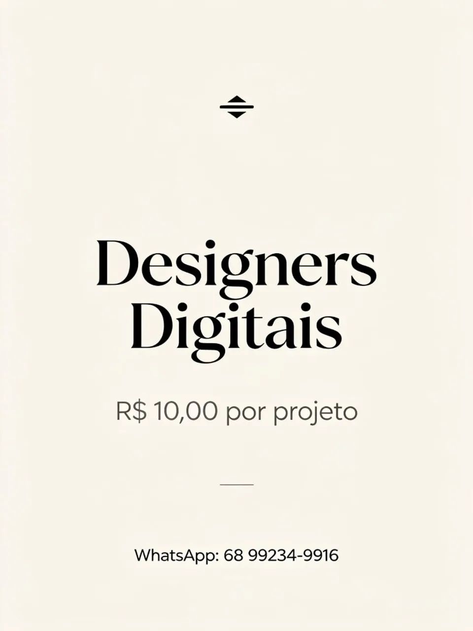 Designers por apenas R$10,00