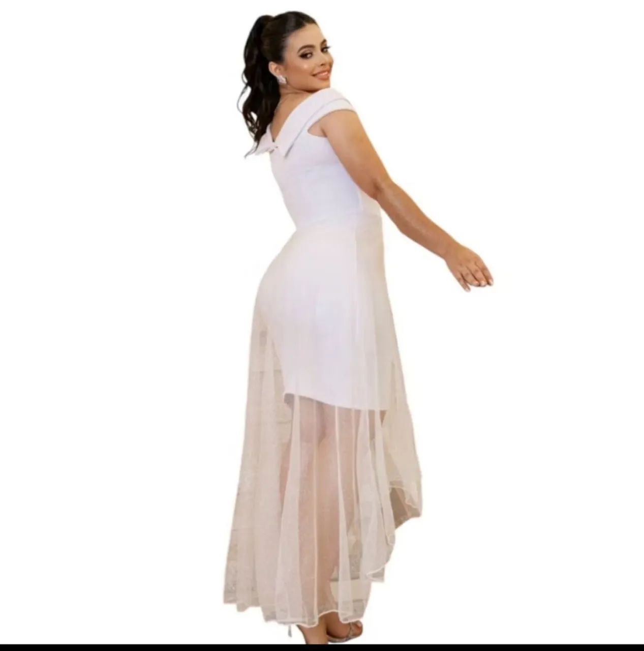 Vestido Midi com tule e glitter! - Foto 2