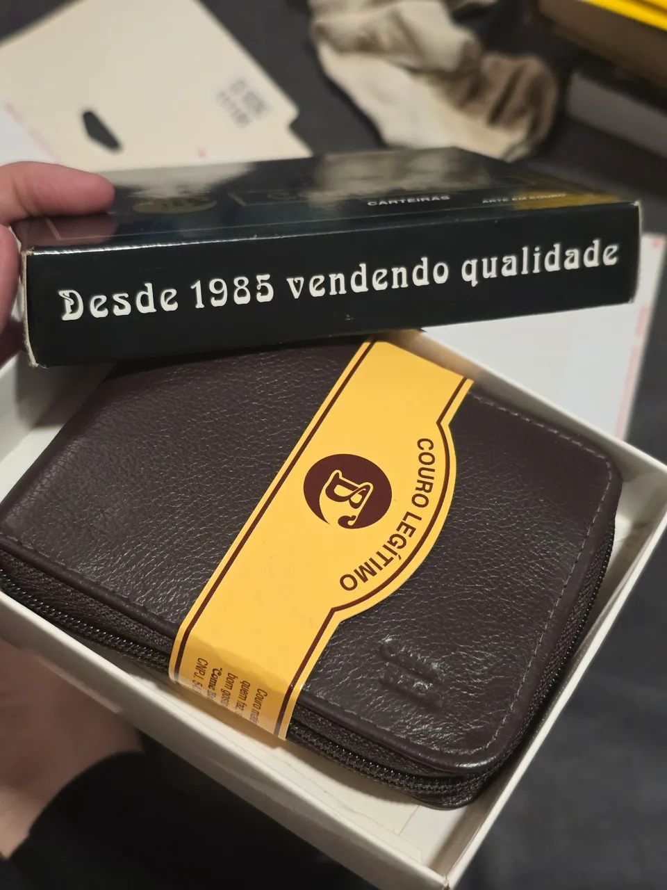 Carteira de couro café