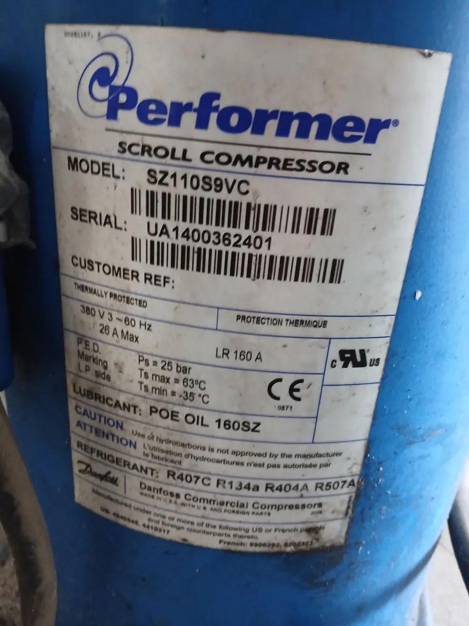 Compressor scroll industrial usado