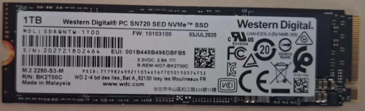 SSD Western Digital 1TB NVMe M.2 2280