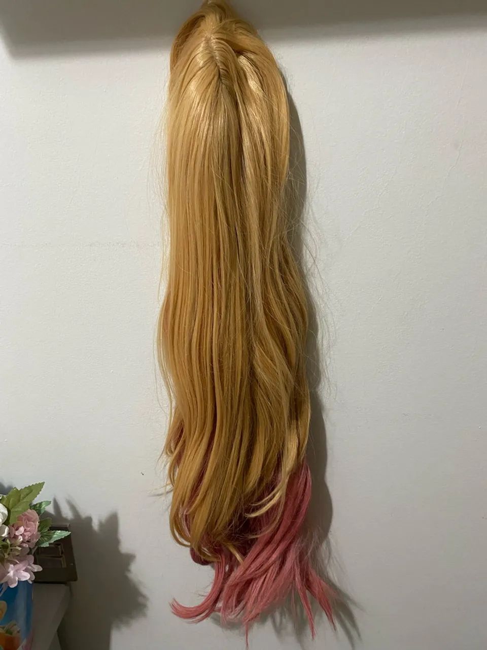 Peruca loira com pontas rosas para cosplay  - Foto 4
