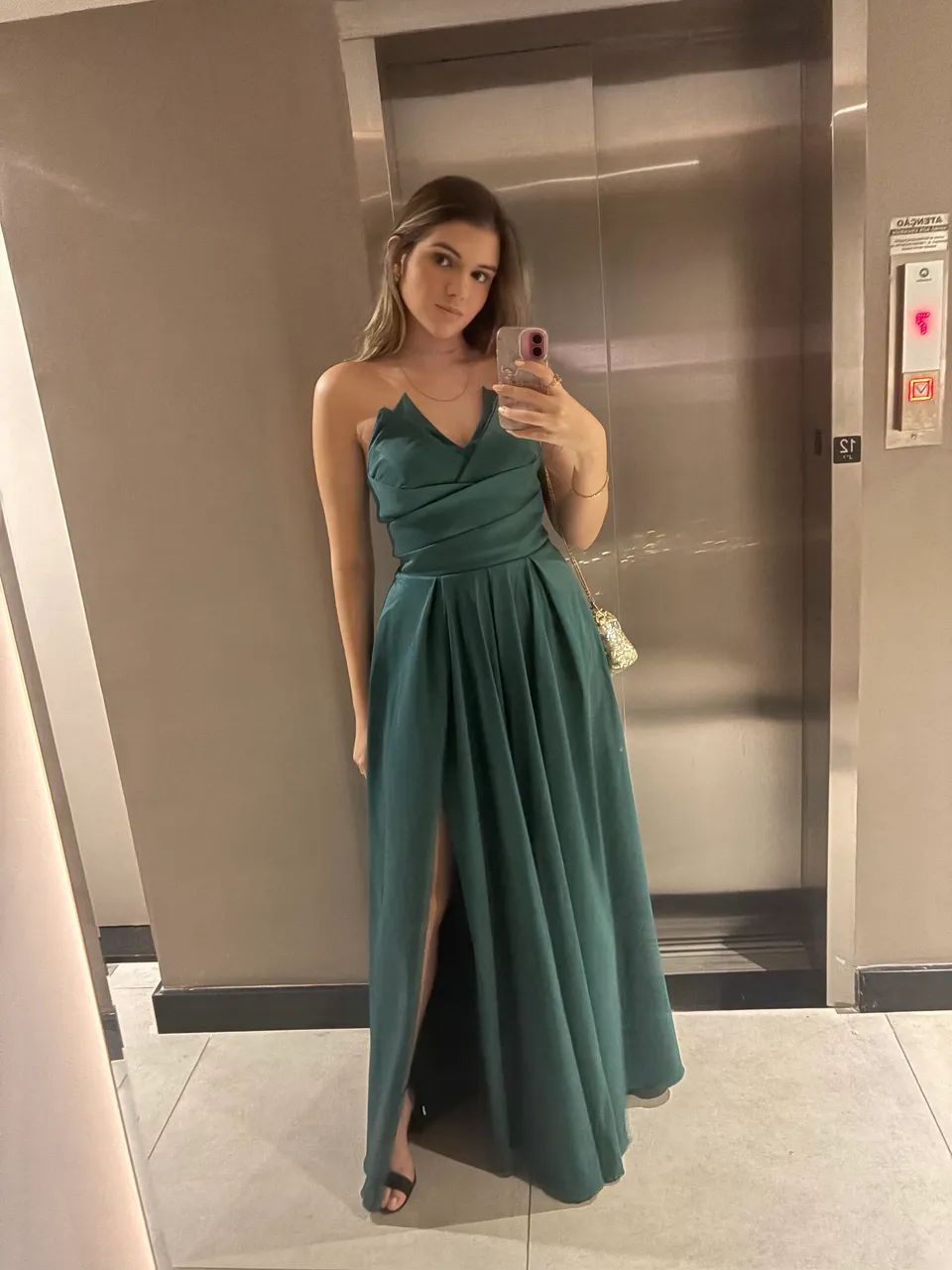 VESTIDO VERDE ESMERALDA ELEGANTE - Foto 2
