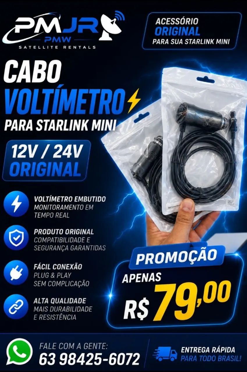 Cabo Voltímetro para Starlink Mini