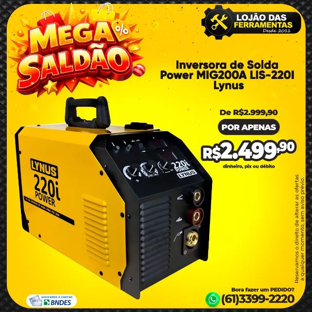 Inversora de Solda Power MIG200A LIS-220I Lynus 