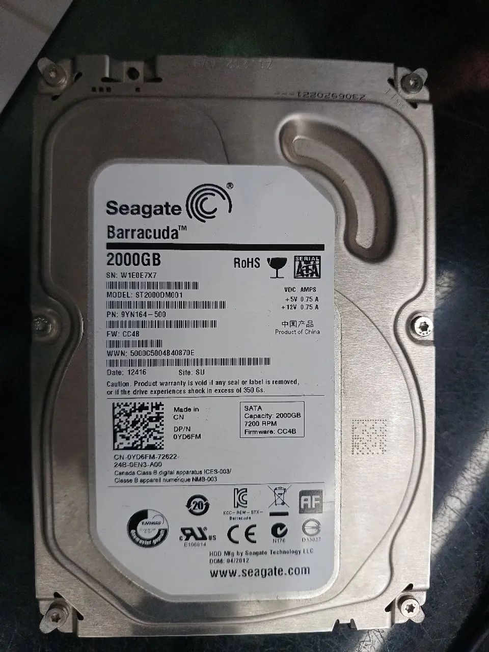 Hd seagate 2tb cftv dvr nvr cpu jogos 