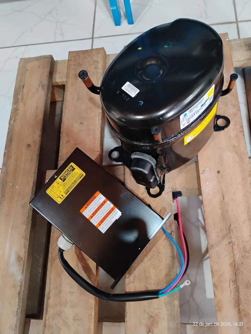 COMPRESSOR 1 HP MOD TYA9455EES R22 220V RESFRIADO TECUMSEK - Foto 4
