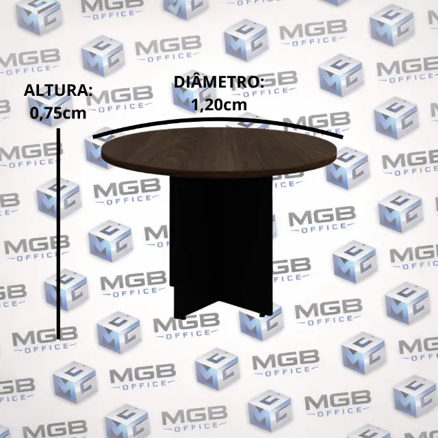 Mesa de Reunião Redonda Escritório 0,75x1,20cm (LONDON + PRETO) FAZEMOS ENTREGAS!! - Foto 2