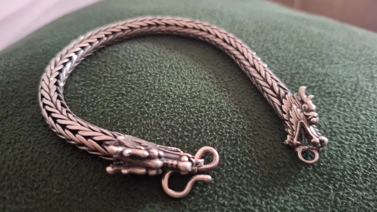 Pulseira de prata 8mm raridade  - Foto 3