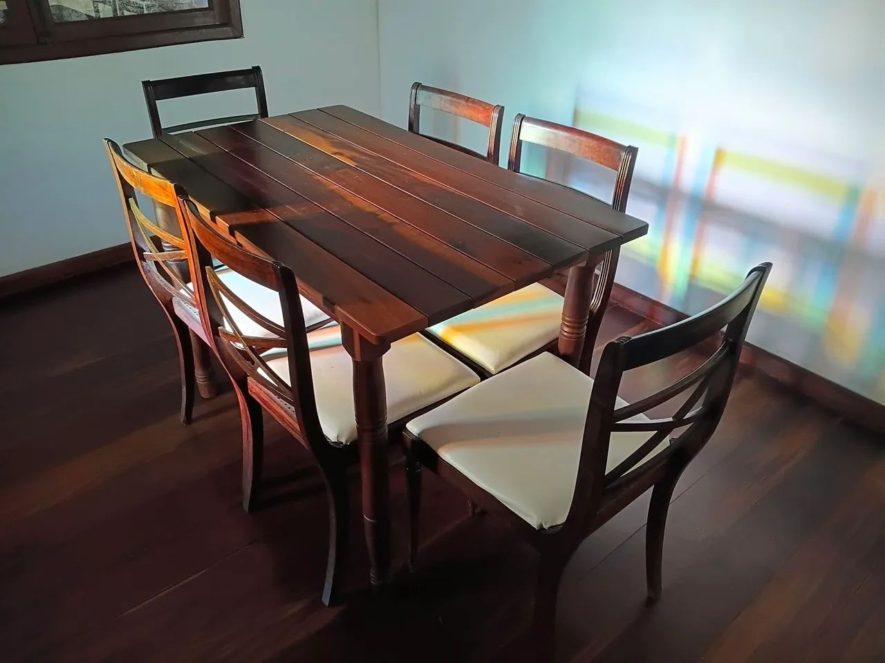 CONJUNTO RETRÔ MESA COM 6 CADEIRAS  - Foto 2