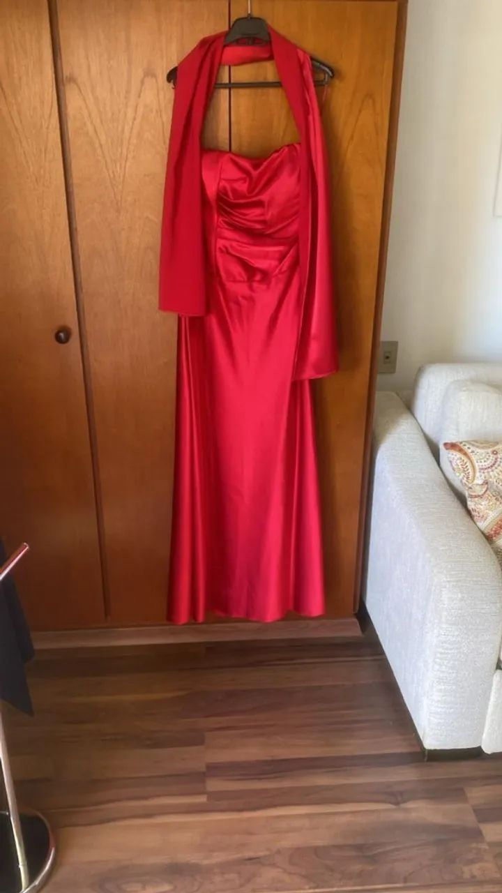 VESTIDO LONGO DE FESTA VERMELHO   - Foto 2