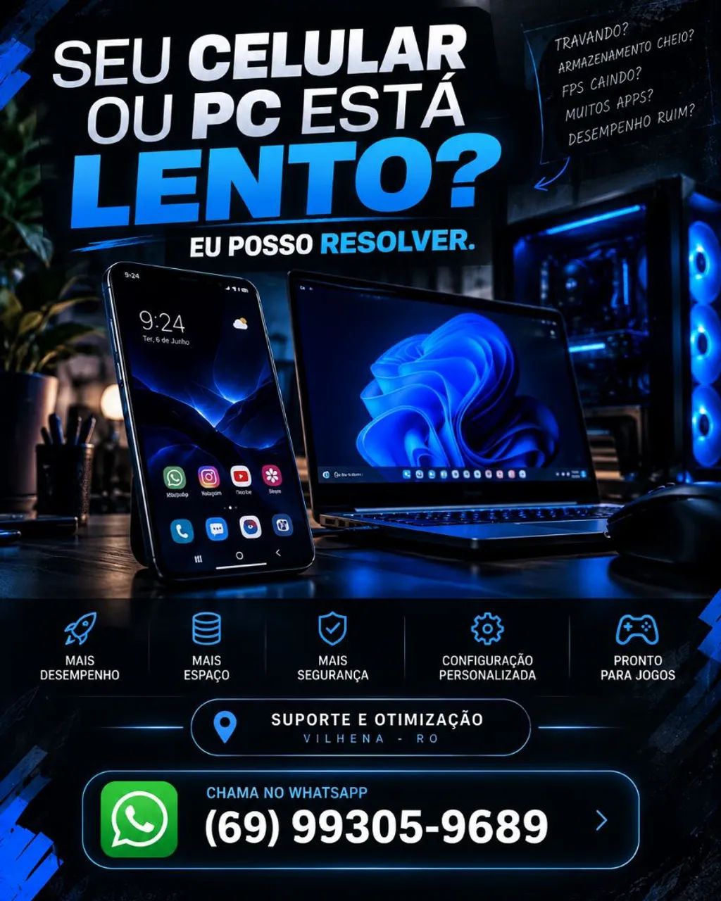 Otimização de Celular e PC | Limpeza, Desempenho e Jogos