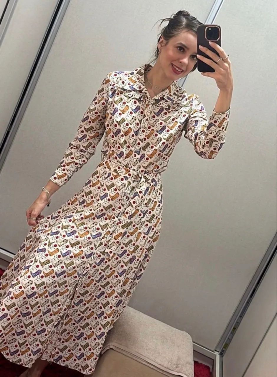 vestido mídi da grife Sandro Paris 