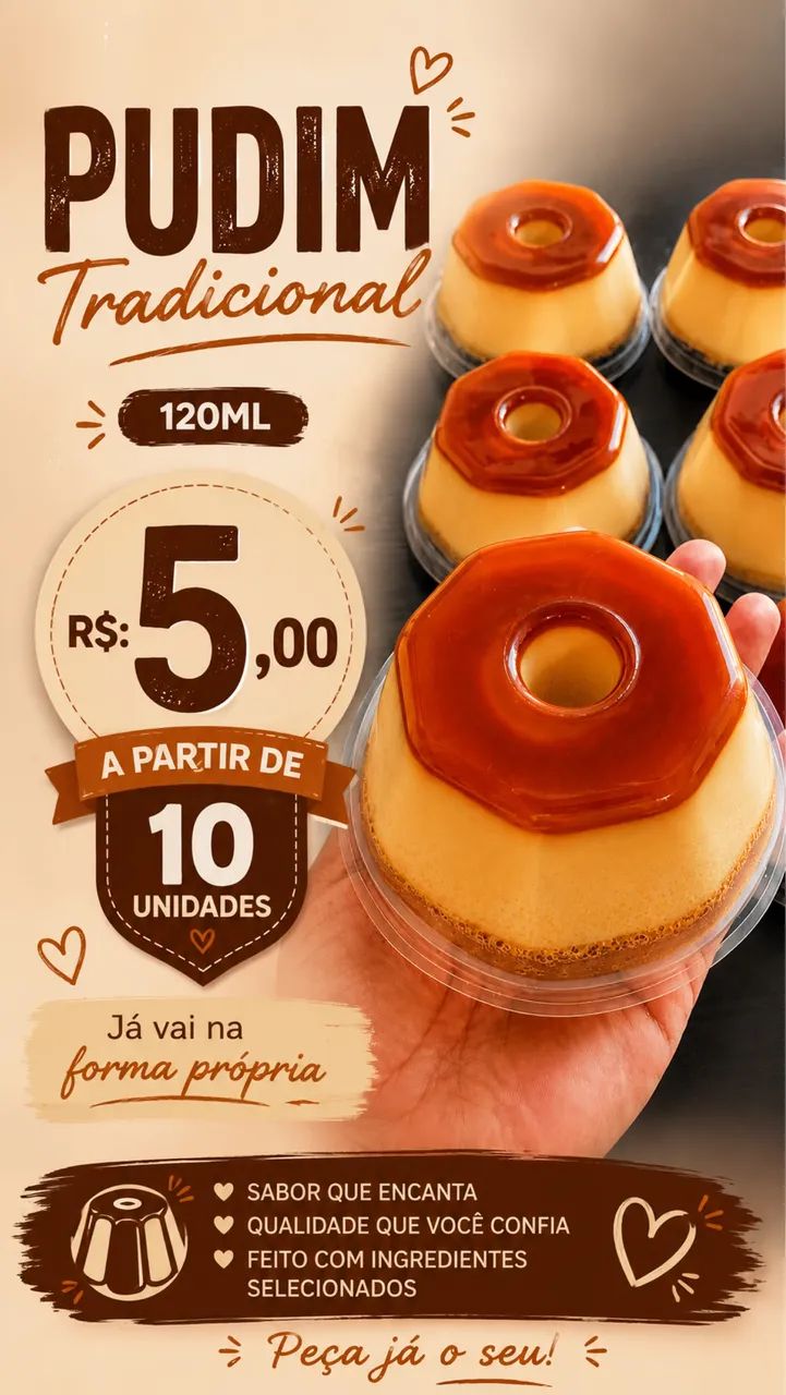 MINI PUDIM PARA REVENDA 120ml 