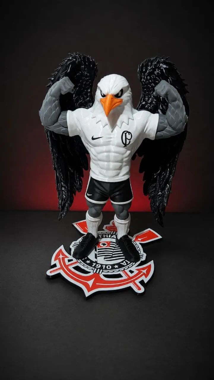 Boneco Gavião Corinthians Impresso 3D