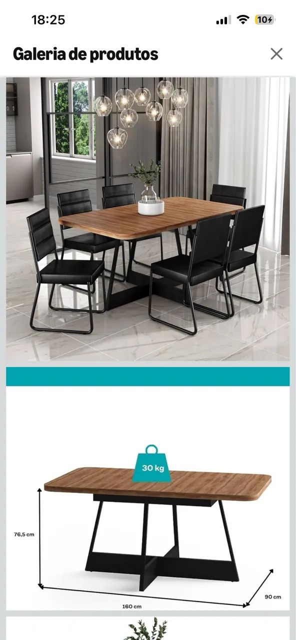Mesa com 6 cadeiras NOVA - Foto 5