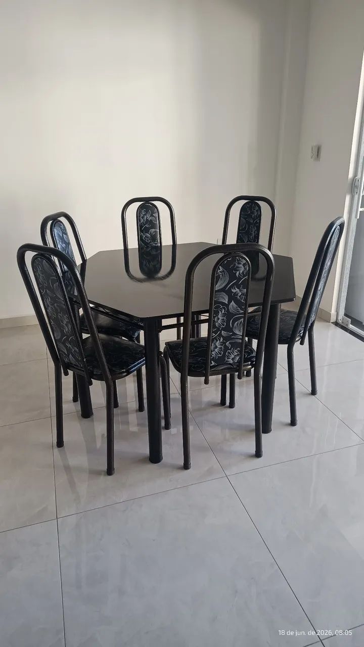 Conjunto de mesa de jantar 6 lugares 