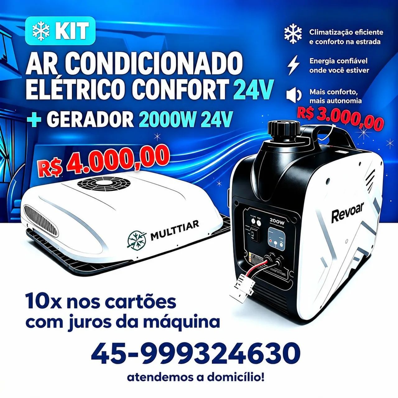 Ar condicionado elétrico para caminhão 