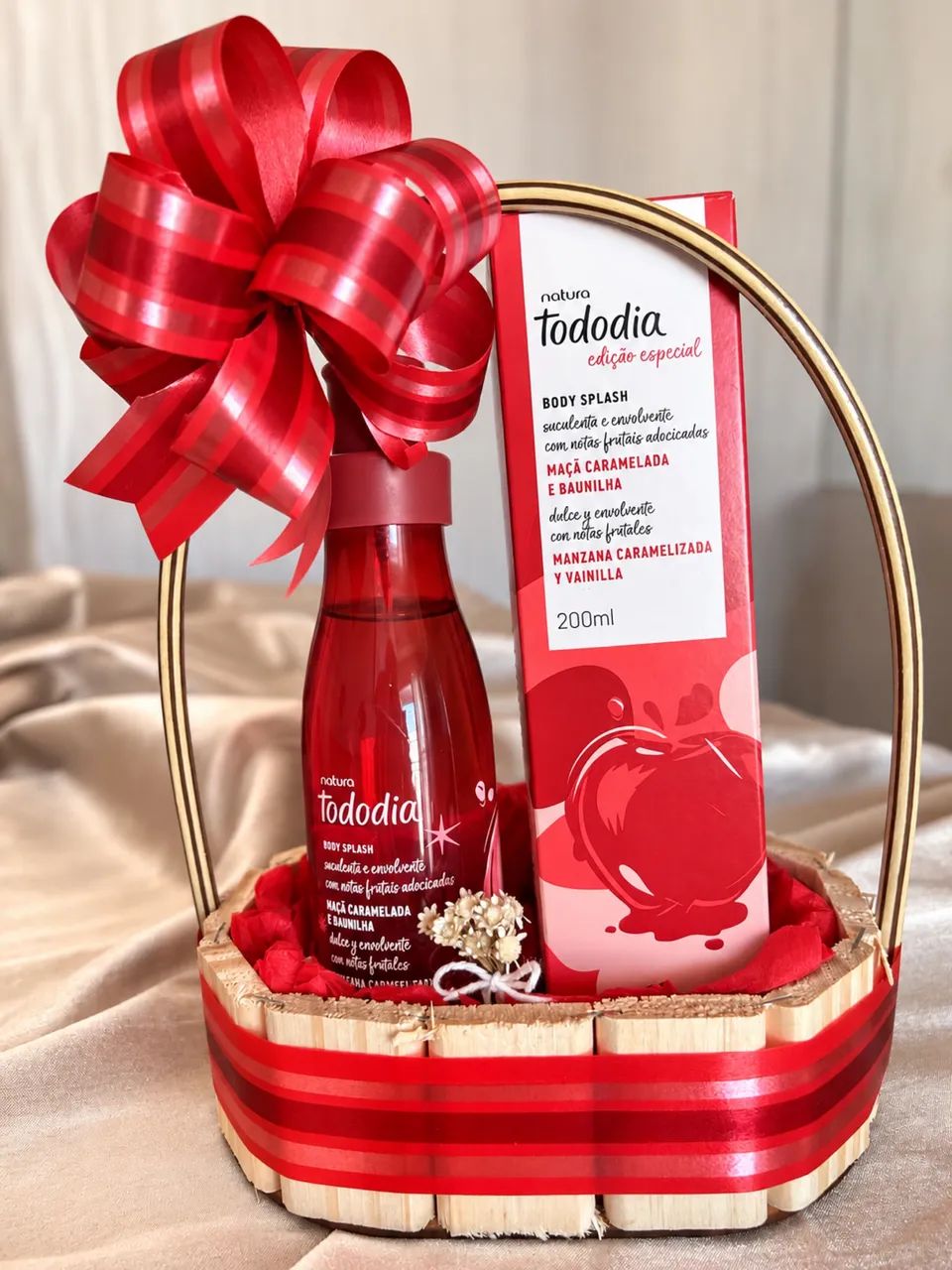 Presente Natura Body Splash maça caramelada e baunilha